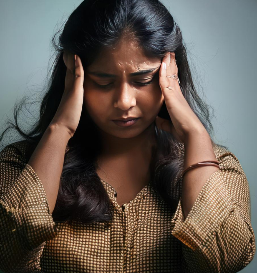 Person experiencing anxiety symptoms