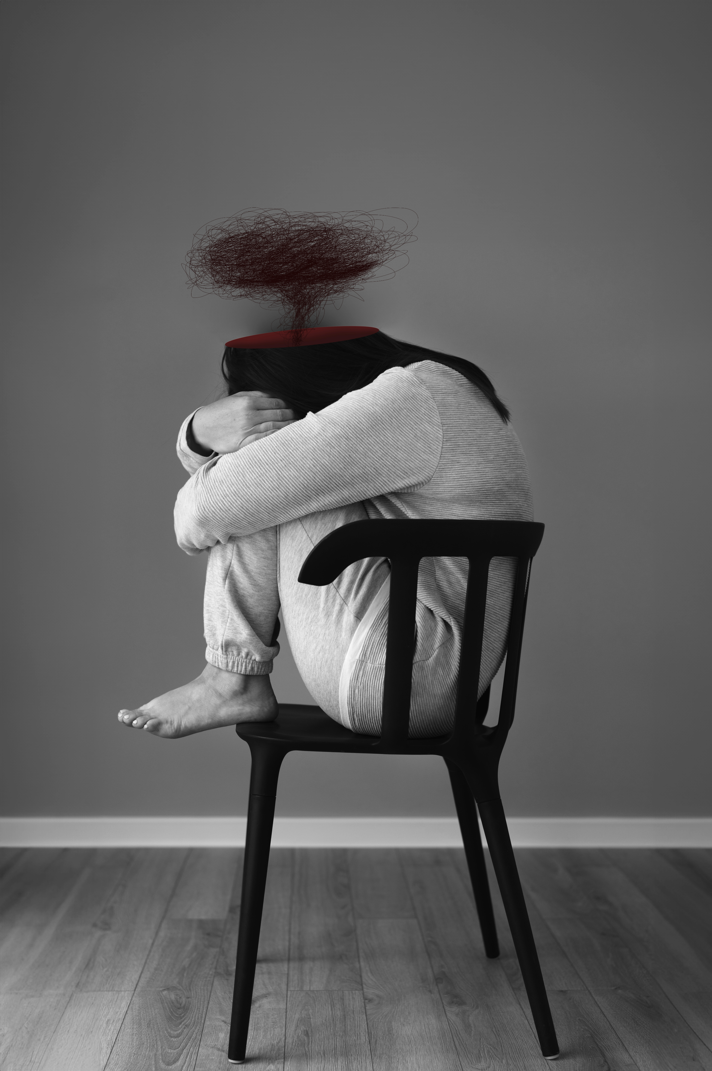 Person sitting alone experiencing depression